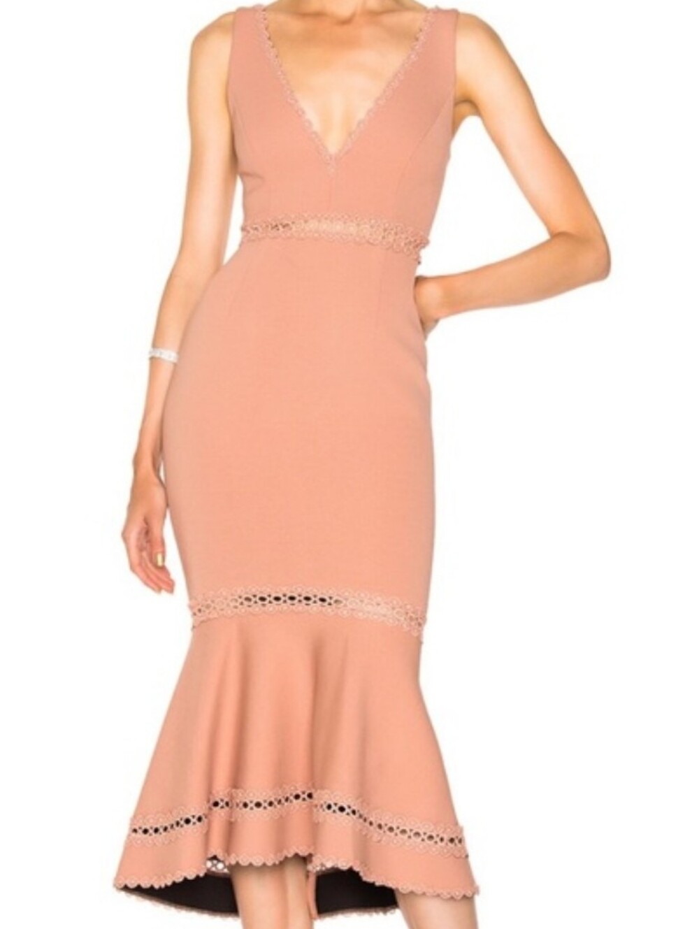 Nicholas Bandage Plunge Midi Dress Size 12